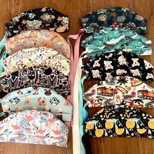 NWOT 11 Surgical Caps bundle for short hair, scrub caps, scrub hats, surgery hat